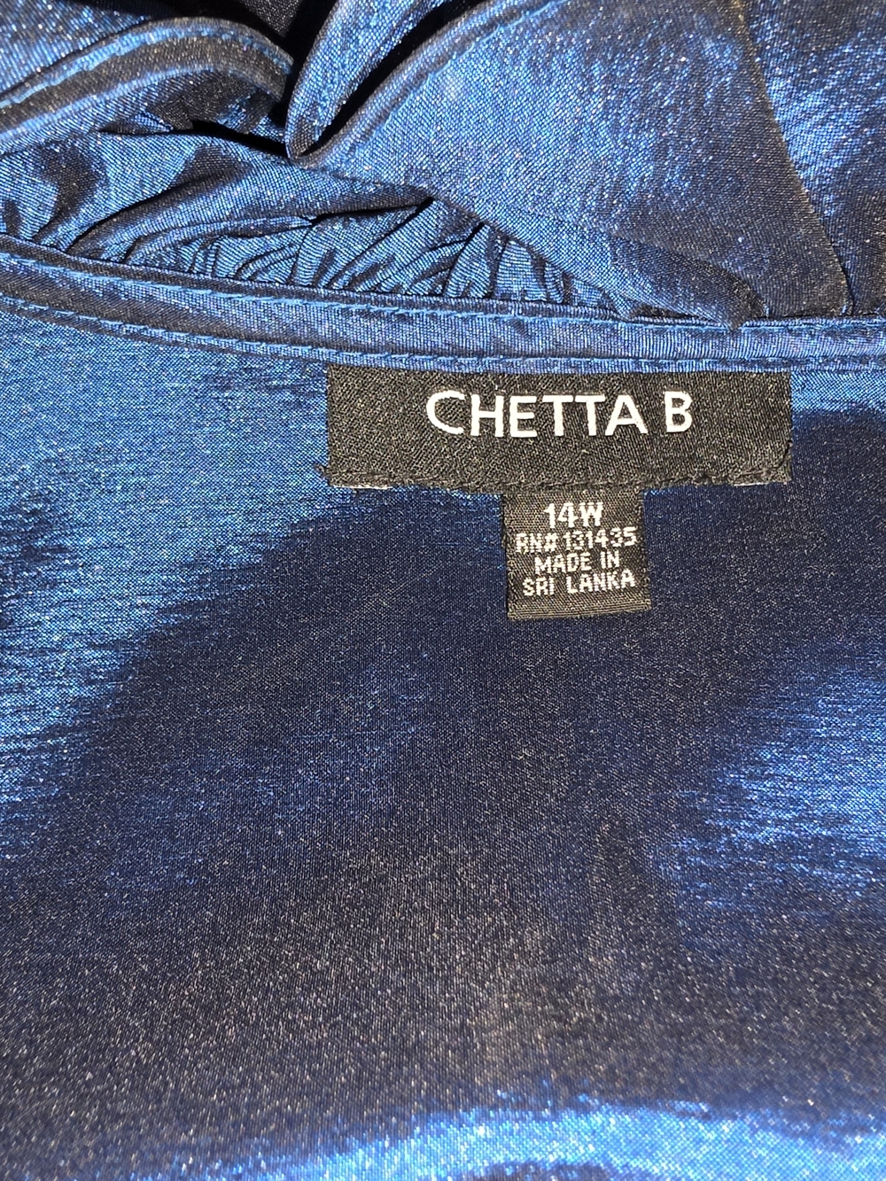 Chetta B Shiny Royal Blue Dress Top